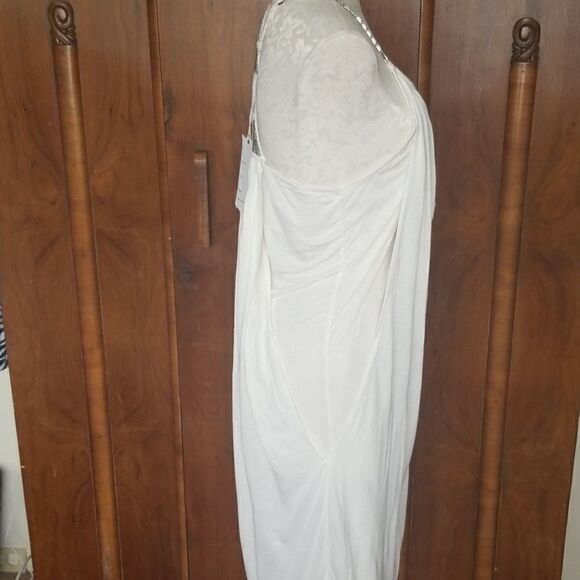 Mono Reno Ivory Knit Dress with Rhinestone Straps - Picture 4 of 8